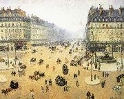Camille Pissarro Mist of the French Theater Square Spain oil painting reproduction